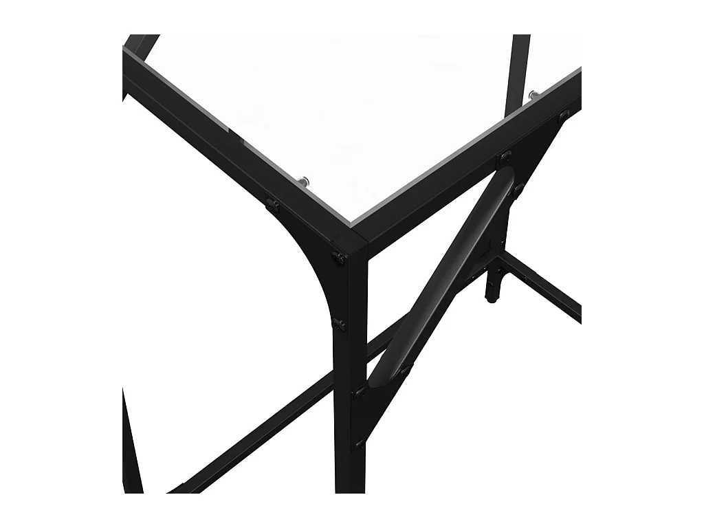 Table console avec dessus en verre transparent 60x35x81cm acier