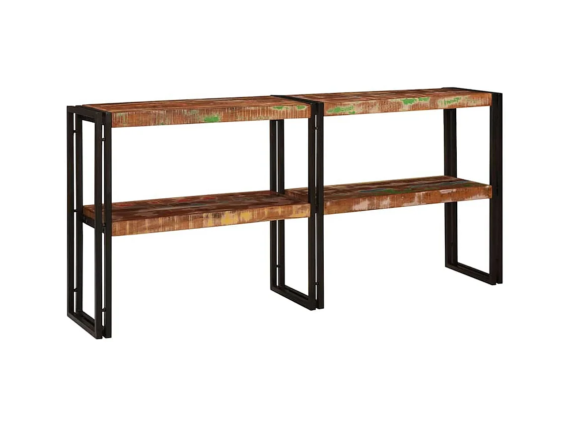 Table console Multicolore bois de récupération massif