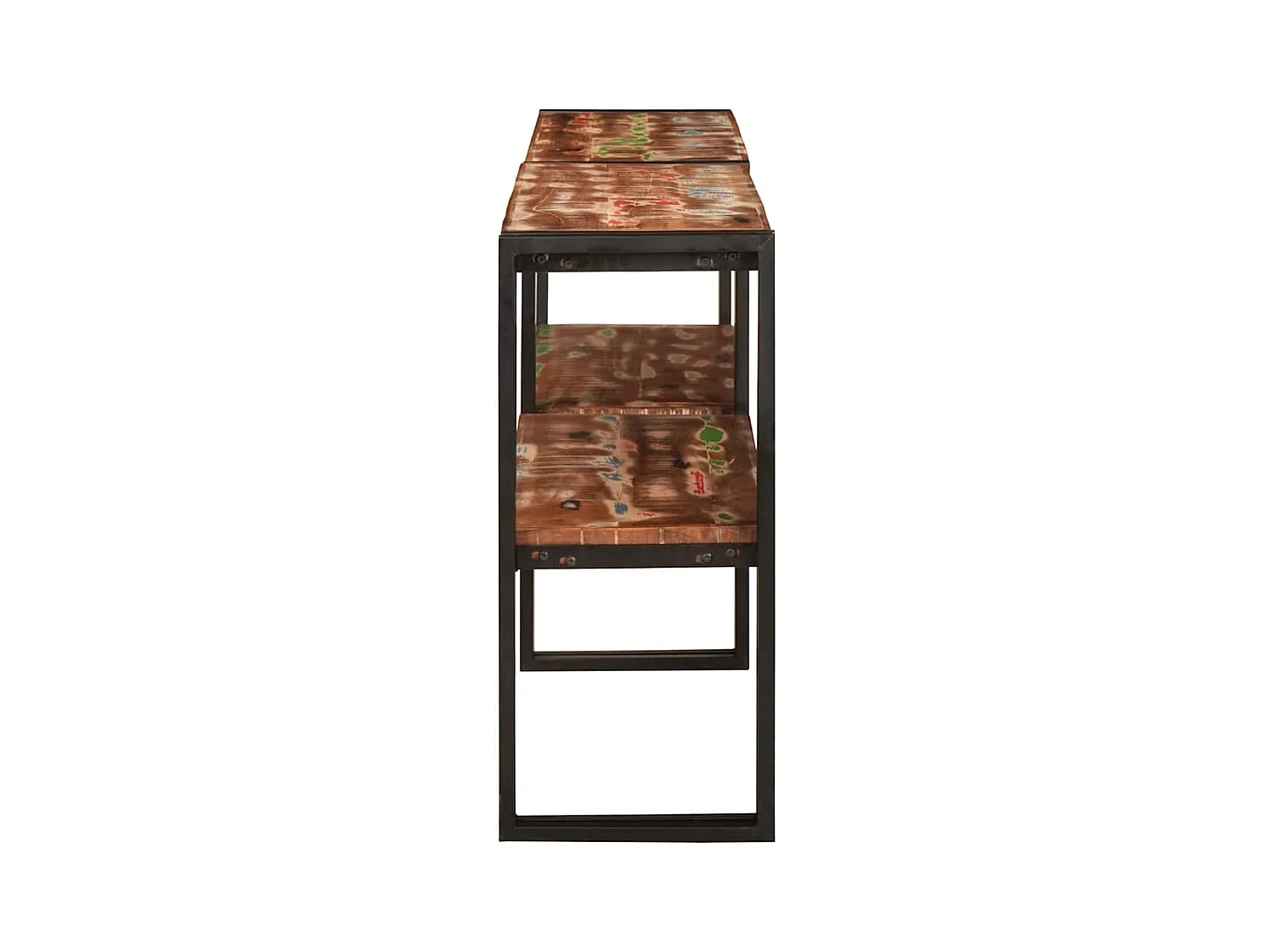 Table console Multicolore bois de récupération massif