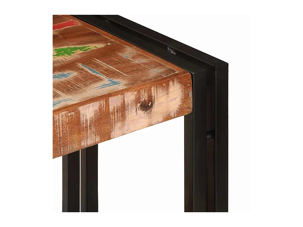 Table console Multicolore bois de récupération massif