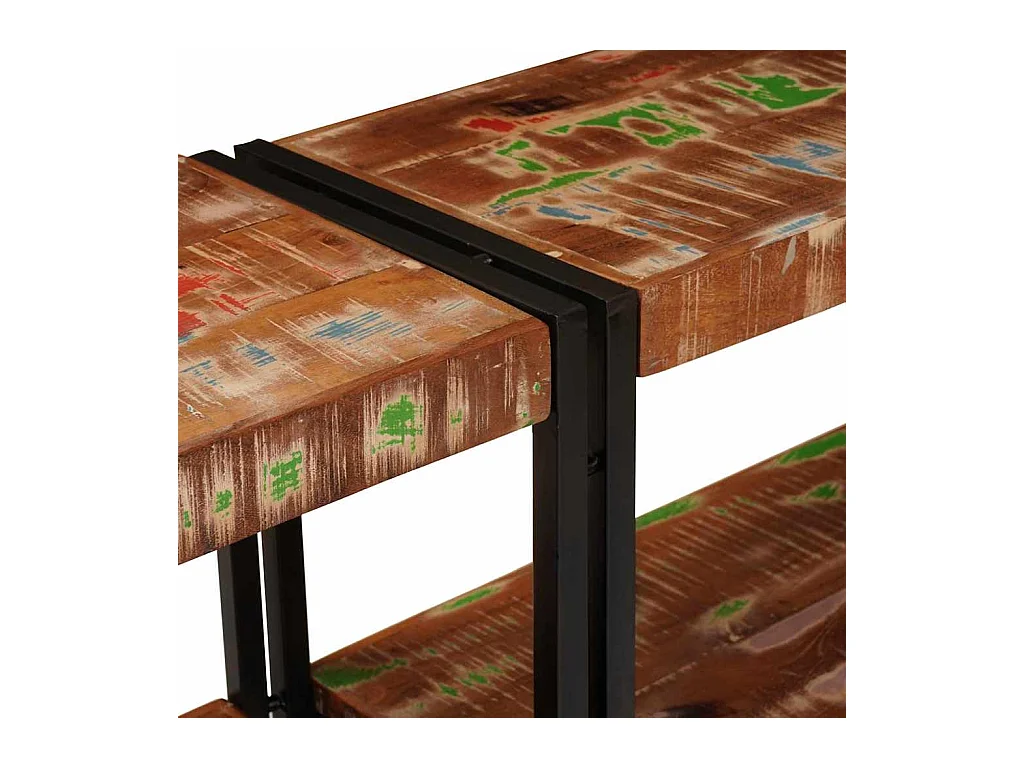 Table console Multicolore bois de récupération massif