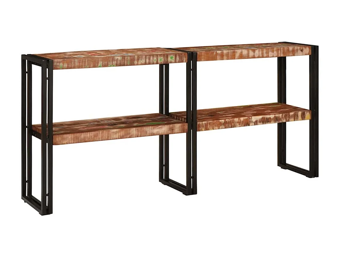 Table console Multicolore bois de récupération massif