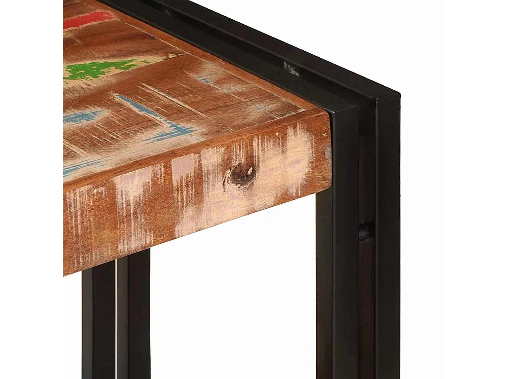 Table console Multicolore bois de récupération massif