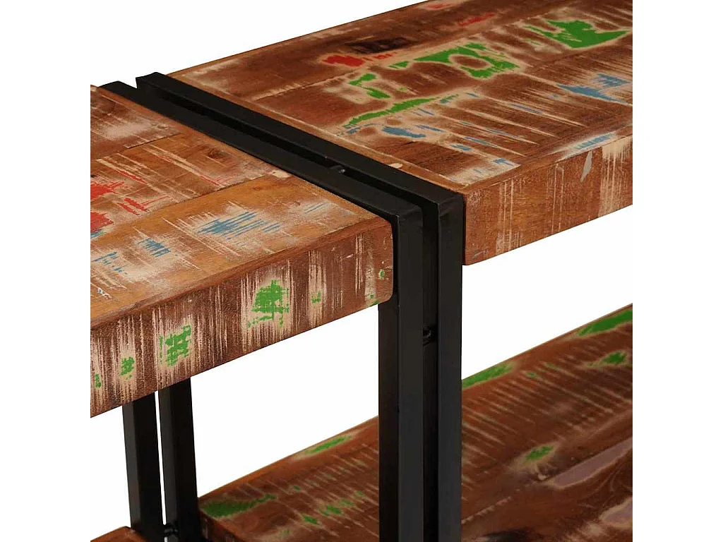 Table console Multicolore bois de récupération massif