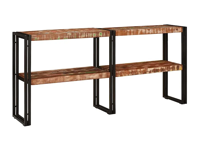 Table console Multicolore bois de récupération massif