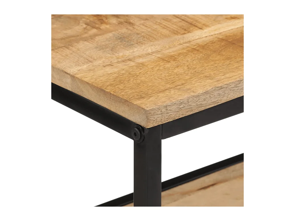 Mesa consola madera maciza de mango rugosa 70x35x70 cm