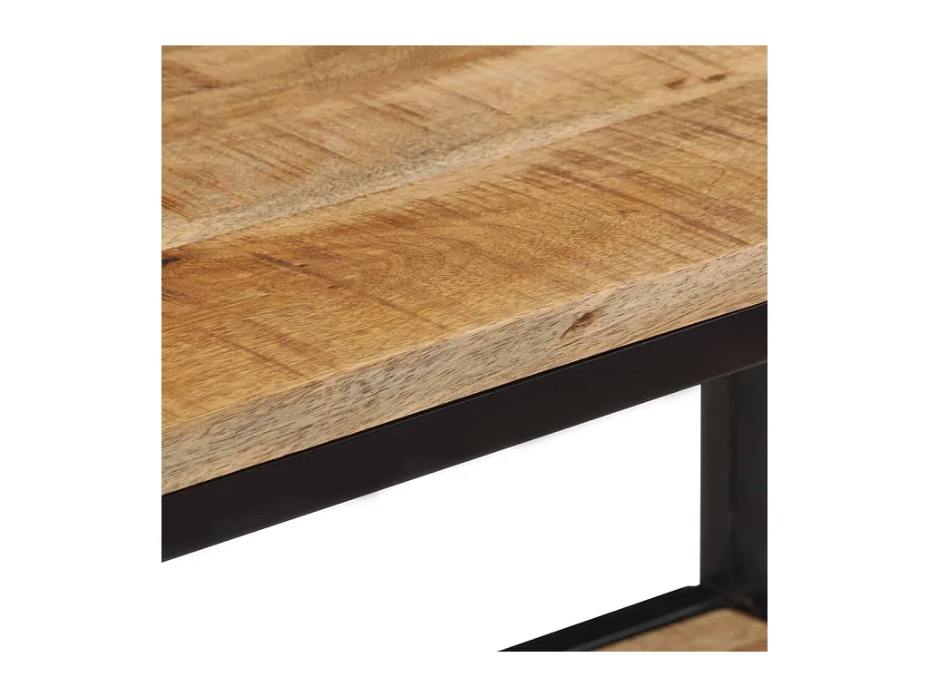 Mesa consola madera maciza de mango rugosa 70x35x70 cm