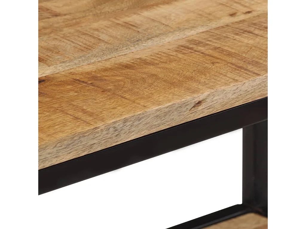 Mesa consola madera maciza de mango rugosa 70x35x70 cm