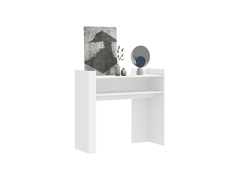 Mesa consola de madera de ingeniería blanca 100x35x90 cm