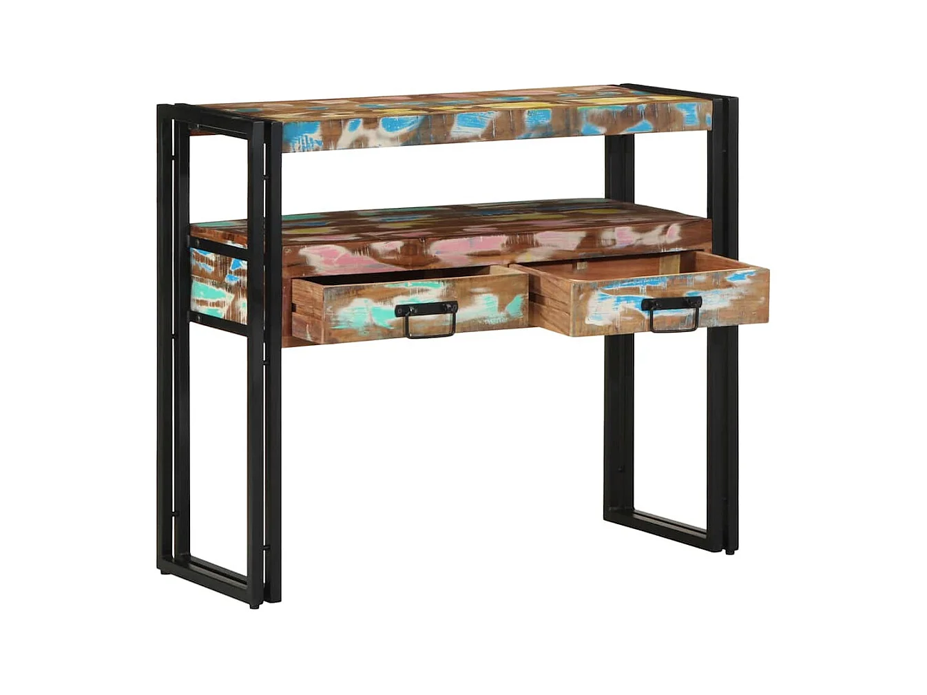 Wandtafel Multikleur 90 x 33 x 75 cm massief gerecycled hout