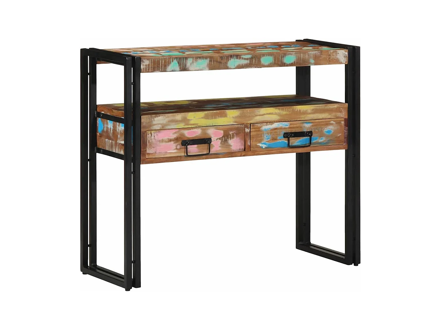 Wandtafel Multikleur 90 x 33 x 75 cm massief gerecycled hout