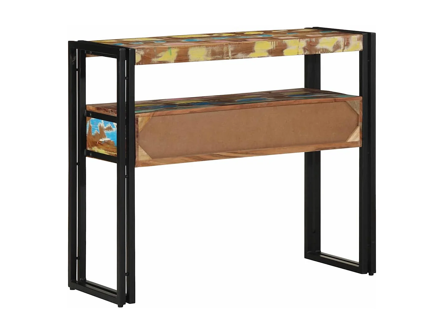 Table console 90 x 33 x 75 cm bois de récupération massif