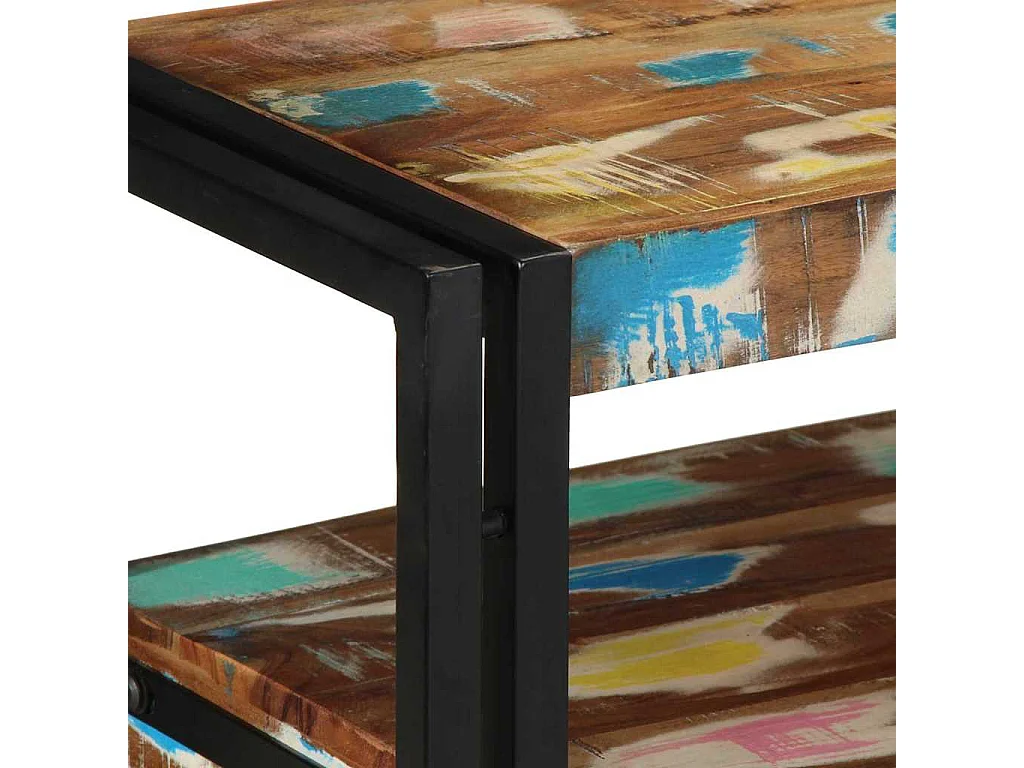 Table console 90 x 33 x 75 cm bois de récupération massif