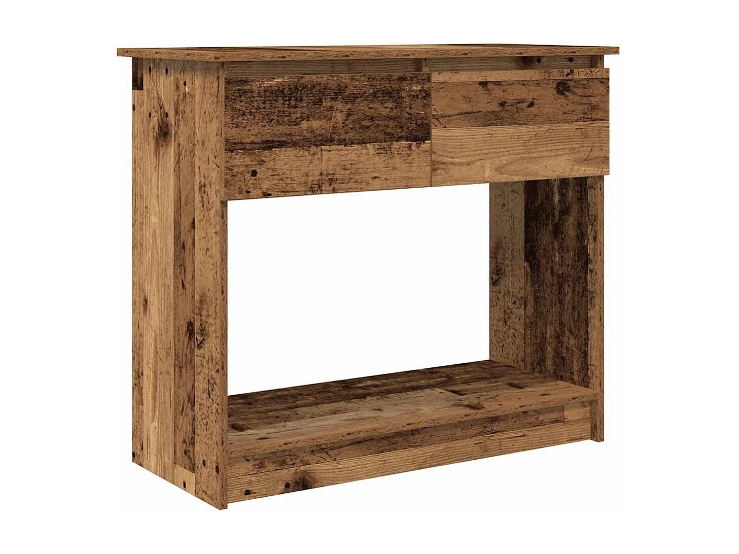 Table console avec tiroirs vieux bois 85,5x38,5x74,5 cm