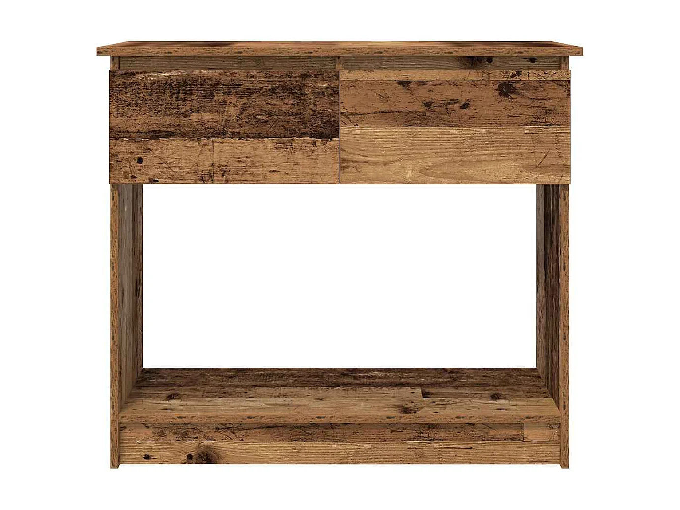 Table console avec tiroirs vieux bois 85,5x38,5x74,5 cm