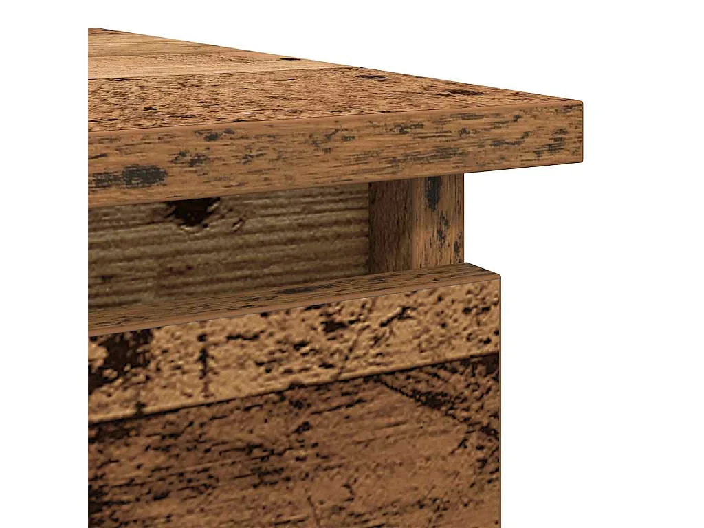 Table console avec tiroirs vieux bois 85,5x38,5x74,5 cm
