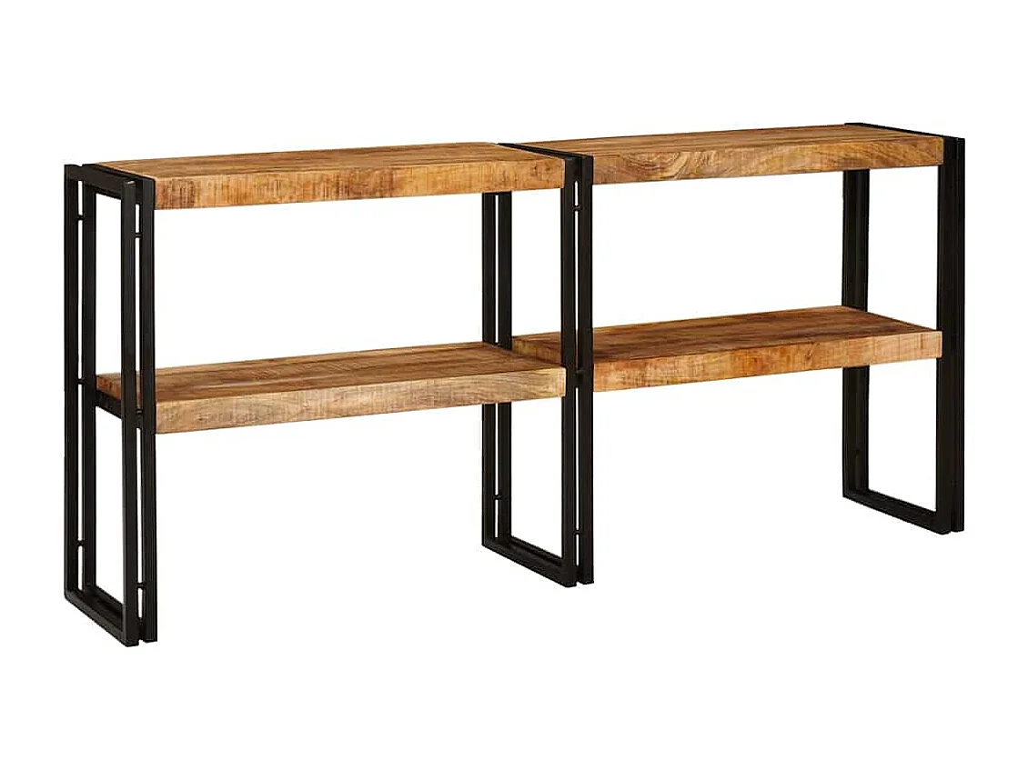 Wandtafel met plank Bruin 160 x 33 x 75 cm massief mangohout