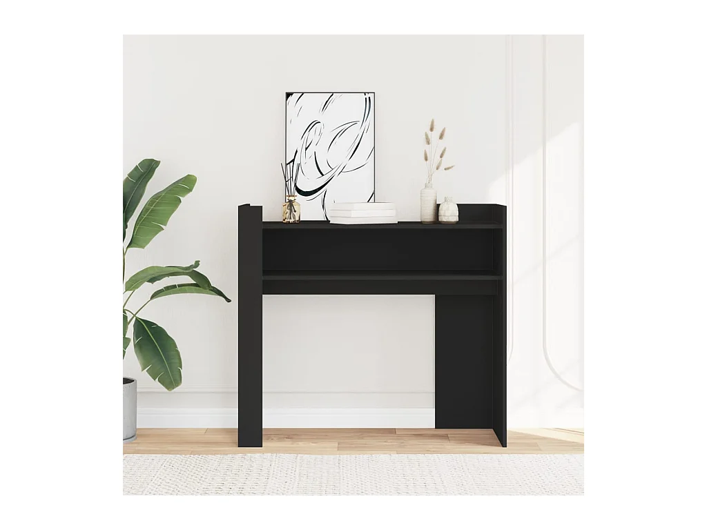 Table console noir 100x35x90 cm bois d'ingénierie