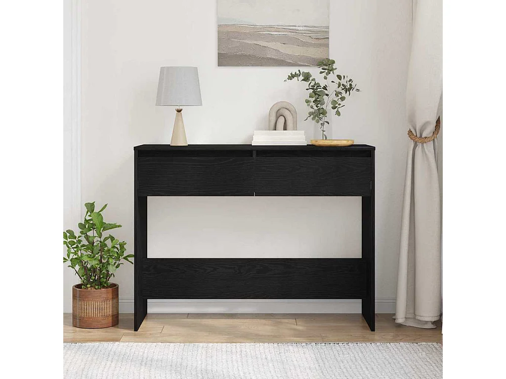 Mesa Consola con cajón Roble negro 100 x 35 x 76.5 cm