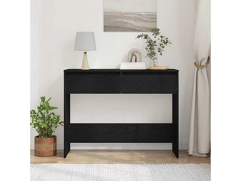 Table console Chêne noir 100 x 35 x 76.5 cm Bois d'ingénierie