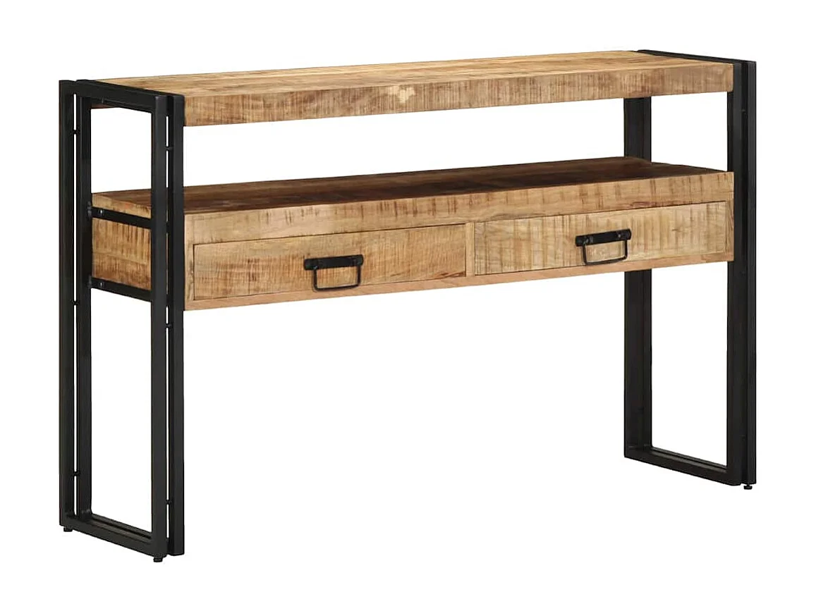 Wandtafel met lade Bruin 120 x 33 x 75 cm massief mangohout