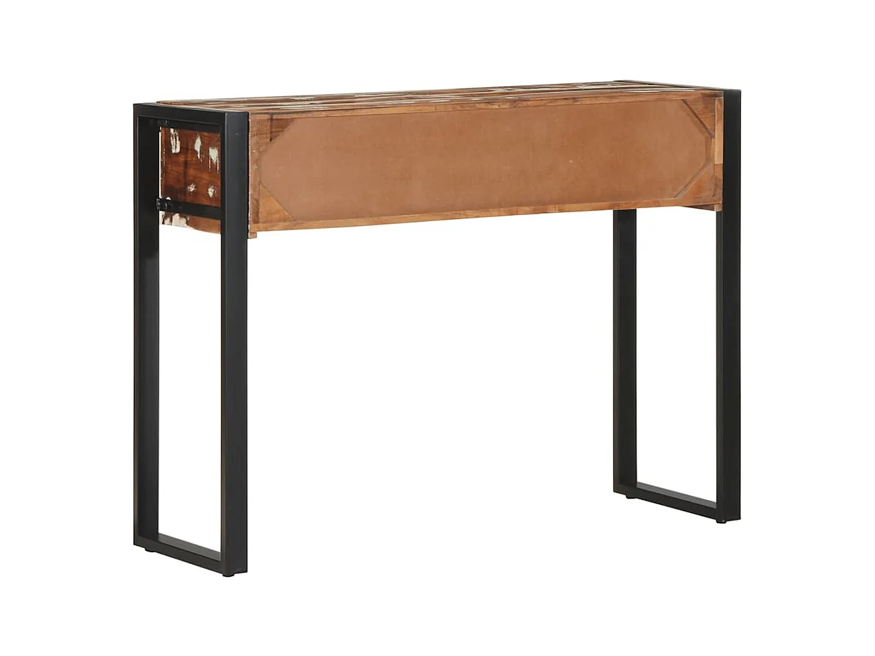 Table console multicolore 100x35x75 cm bois massif récupération