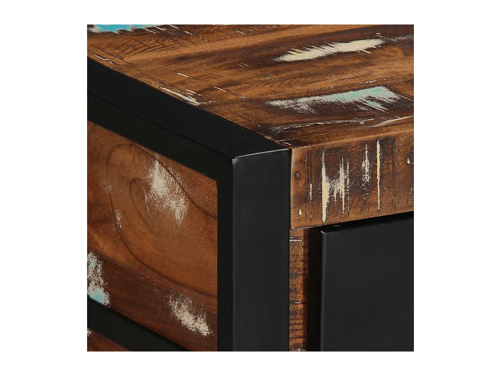 Table console multicolore 100x35x75 cm bois massif récupération