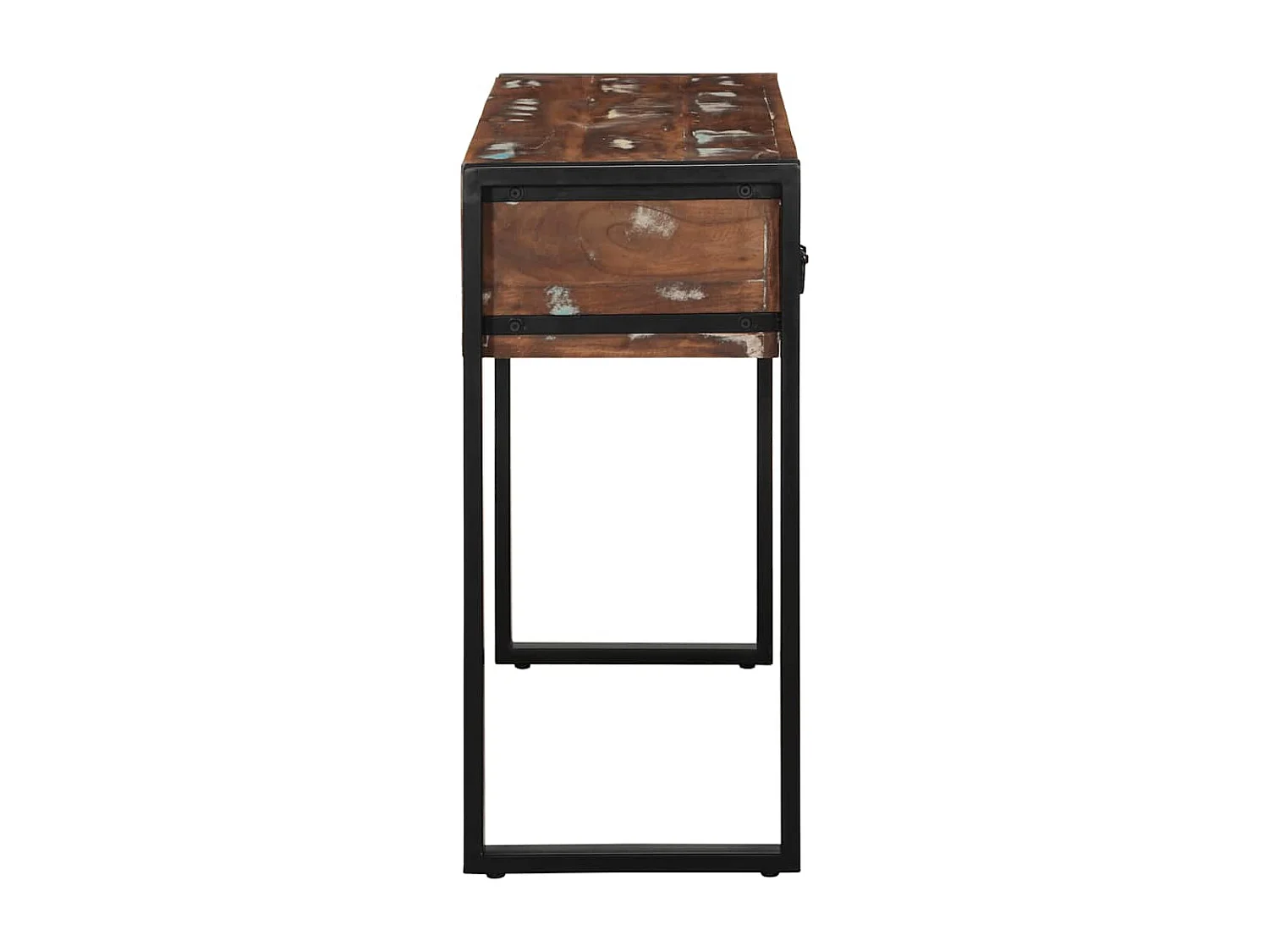 Table console multicolore 100x35x75 cm bois massif récupération