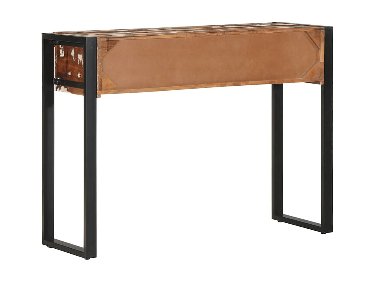 Table console multicolore 100x35x75 cm bois massif récupération