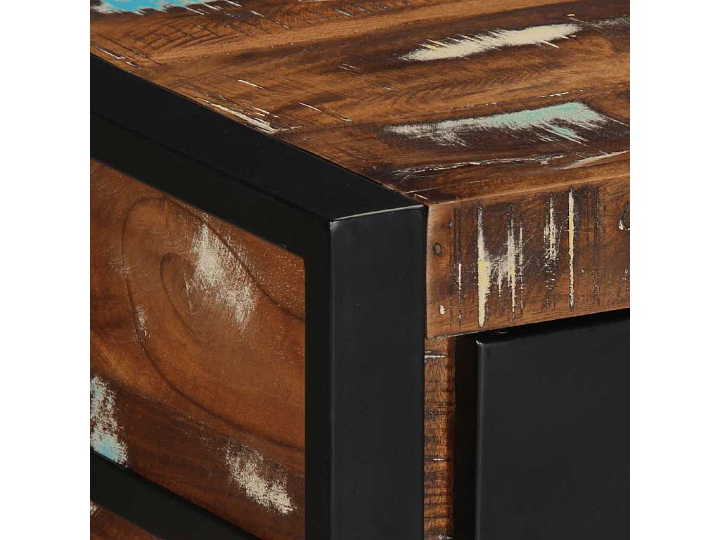 Table console multicolore 100x35x75 cm bois massif récupération