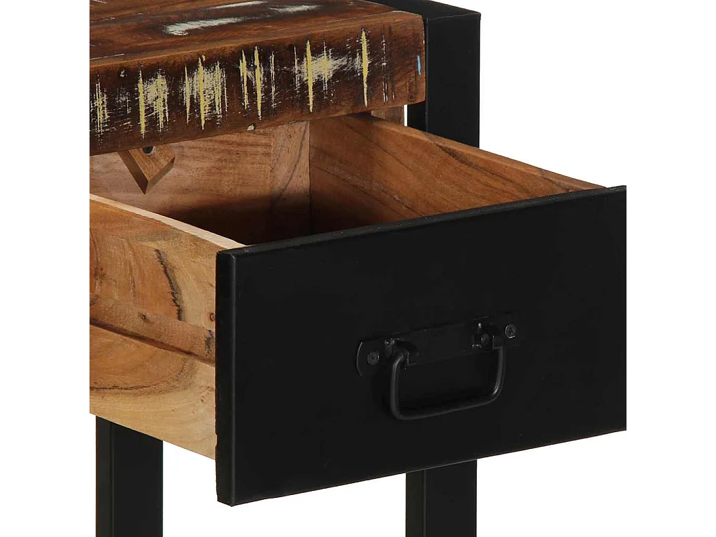 Table console multicolore 100x35x75 cm bois massif récupération