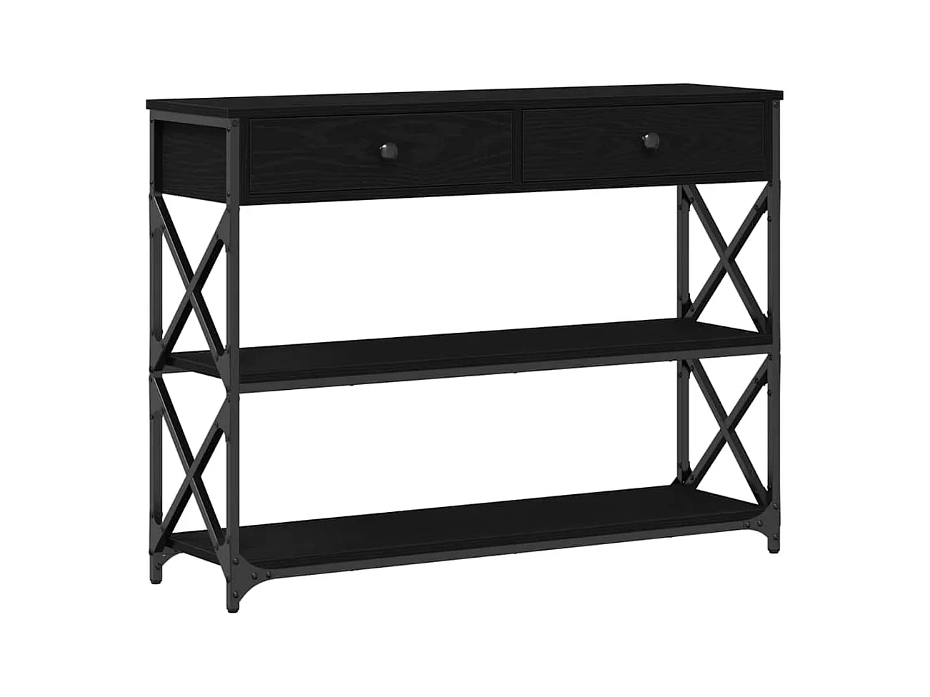 Mesa de Console com gaveta Carvalho preto 100 x 28 x 75 cm