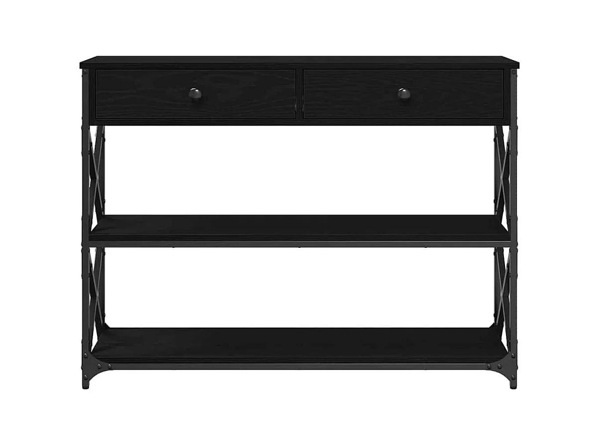Mesa de Console com gaveta Carvalho preto 100 x 28 x 75 cm
