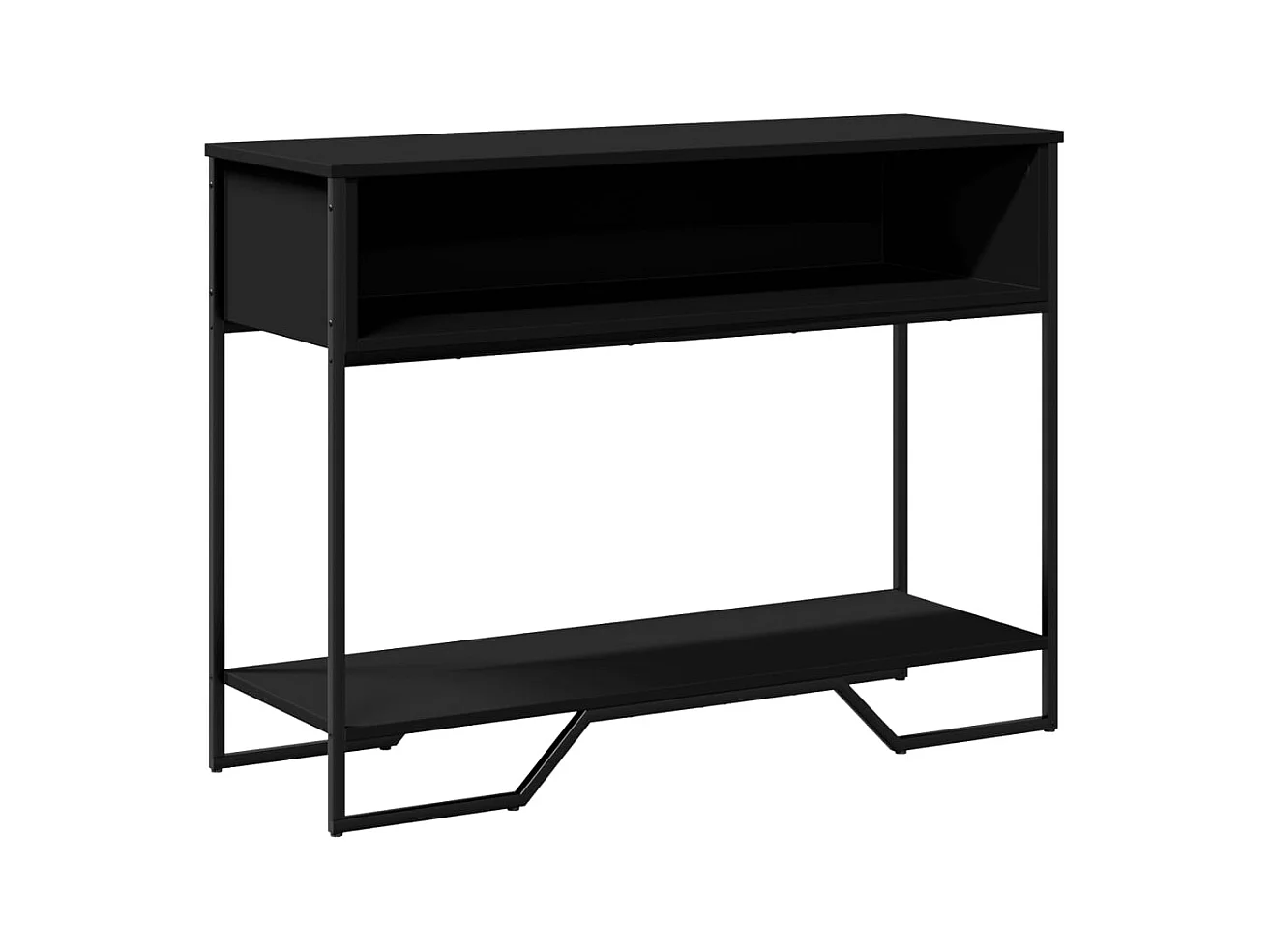 Table console noir 100x35x74,5 cm bois d'ingénierie