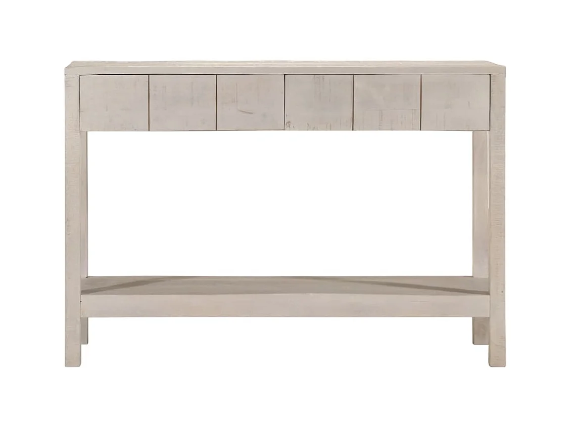 Mesa consola 110x35x75 cm madeira de mangueira maciça branco