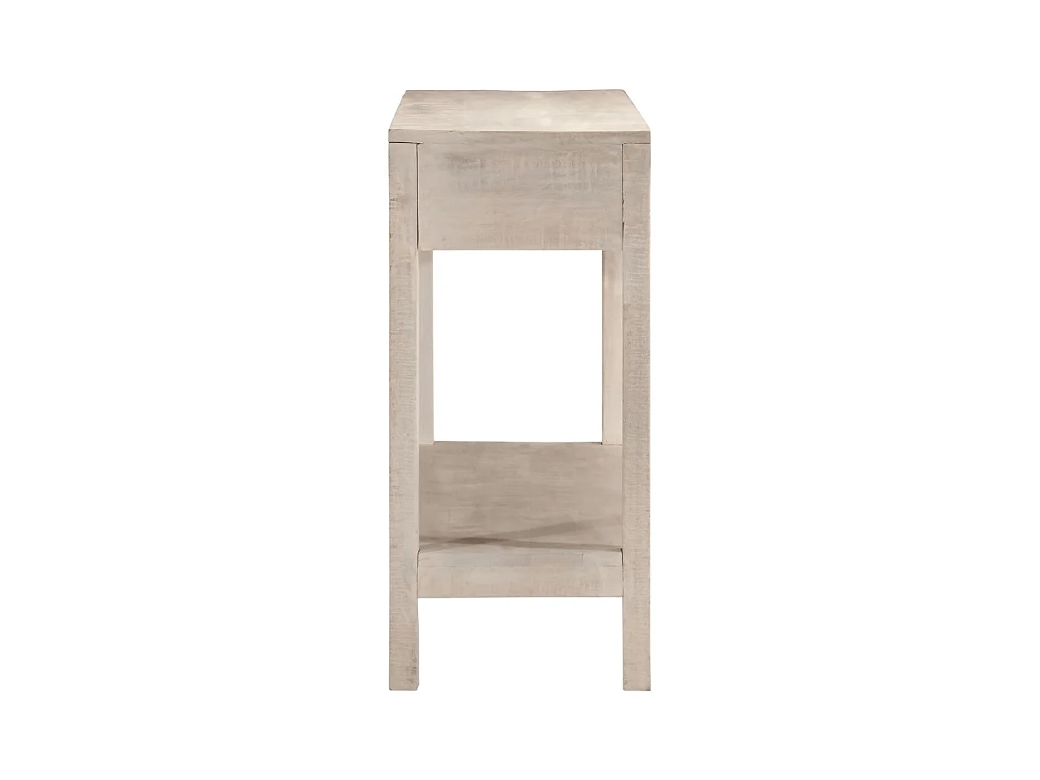 Mesa consola 110x35x75 cm madeira de mangueira maciça branco
