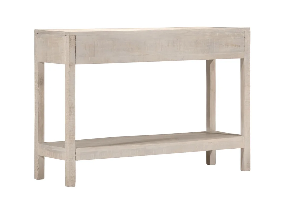 Mesa consola 110x35x75 cm madeira de mangueira maciça branco
