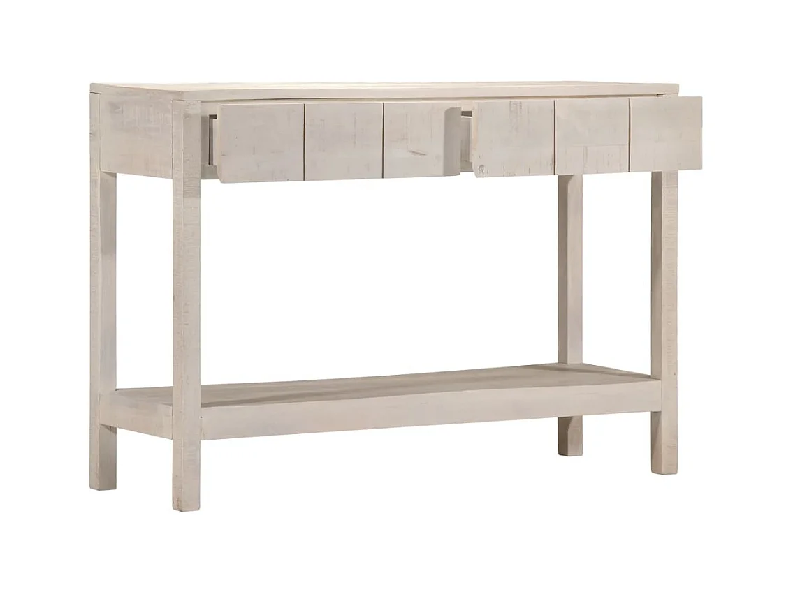 Mesa consola 110x35x75 cm madeira de mangueira maciça branco