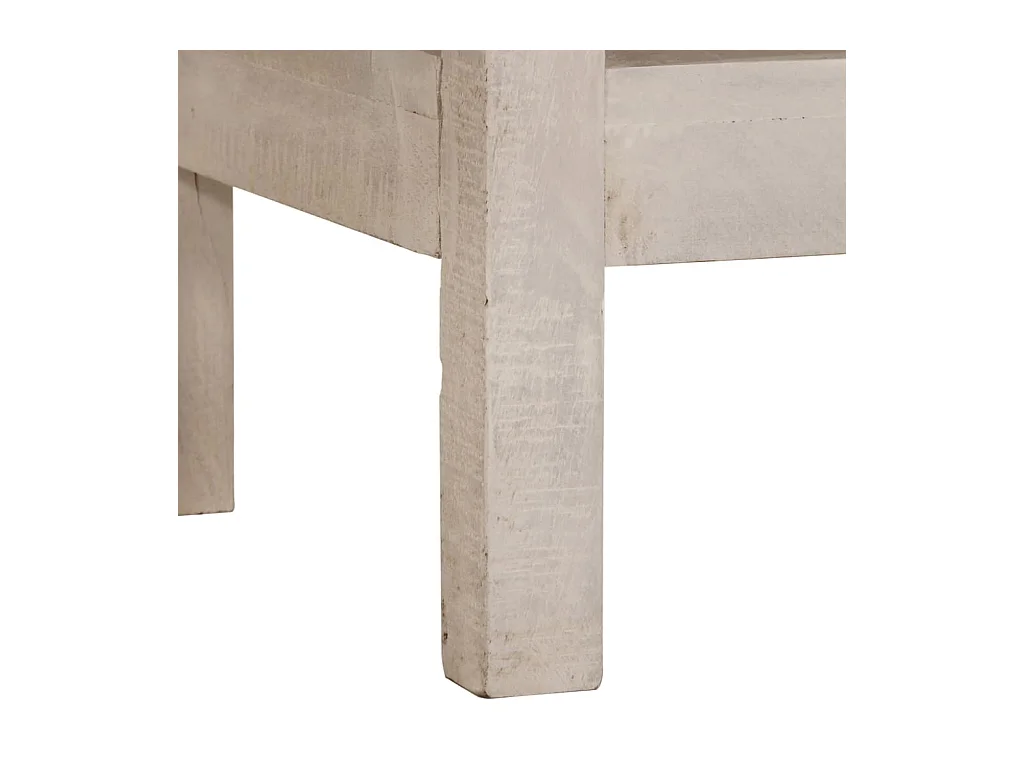 Mesa consola 110x35x75 cm madeira de mangueira maciça branco