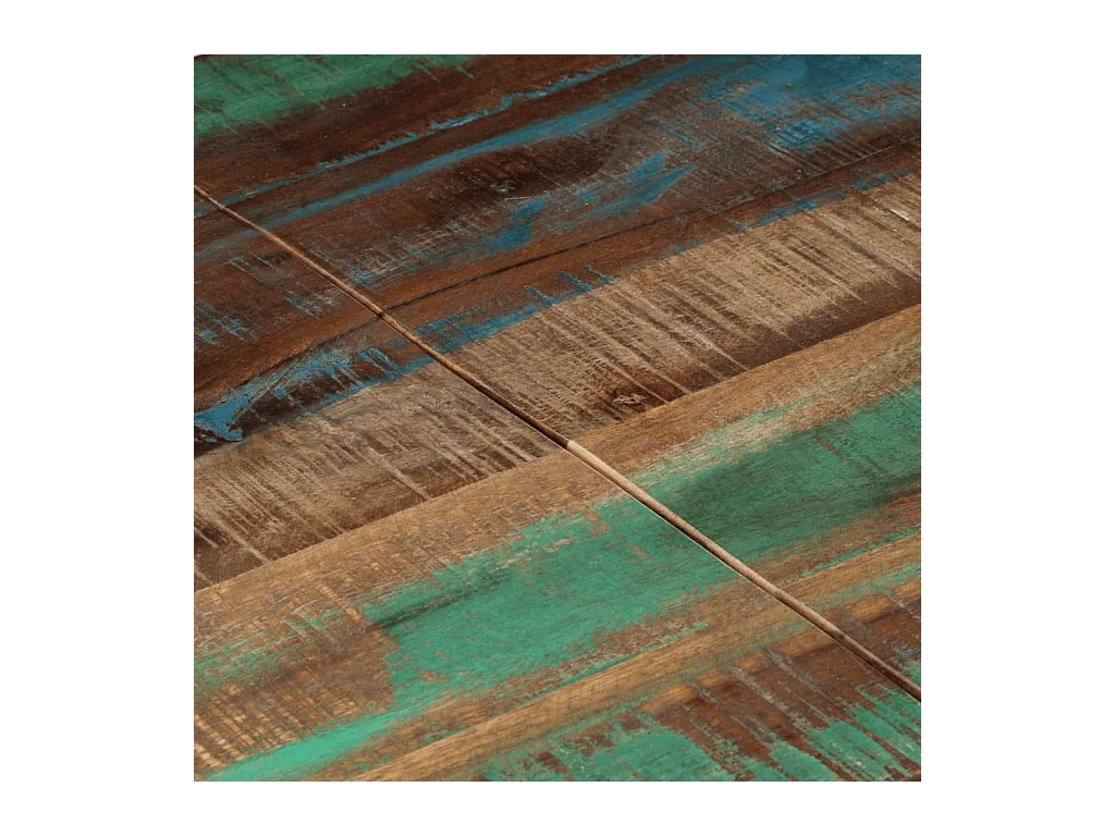 Table console argenté acier inoxydable/bois massif récupération