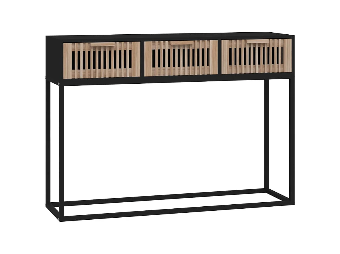 Mesa consola 105x30x75 cm derivados de madeira e ferro preto