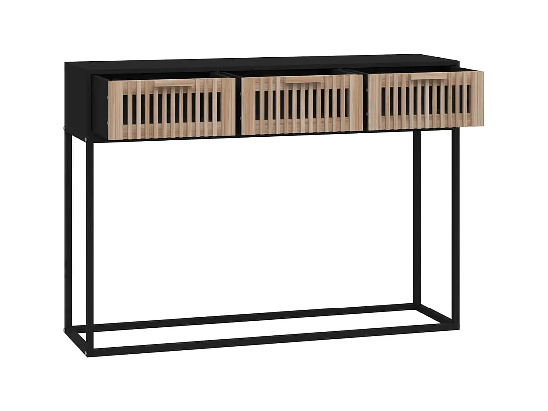 Mesa consola 105x30x75 cm derivados de madeira e ferro preto