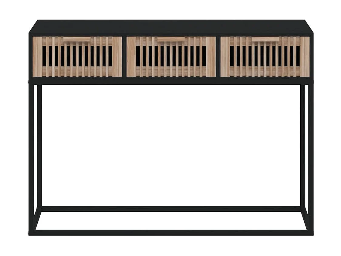 Mesa consola 105x30x75 cm derivados de madeira e ferro preto