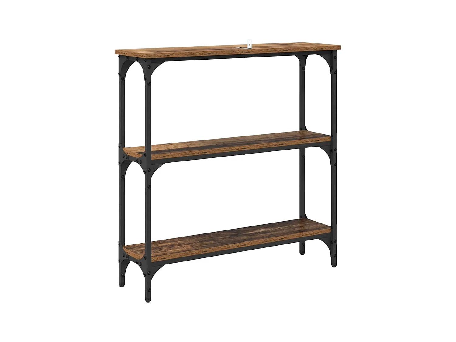 Table console avec étagère Bois ancien 75 x 22.5 x 75 cm