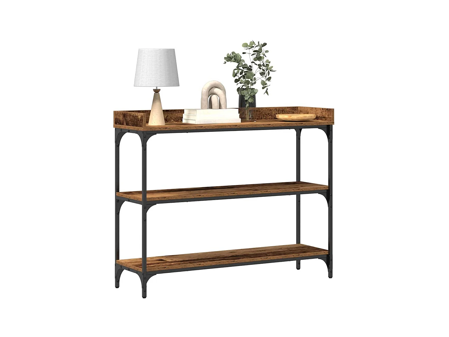 Table Console avec étagère Bois ancien 100 x 30 x 80 cm