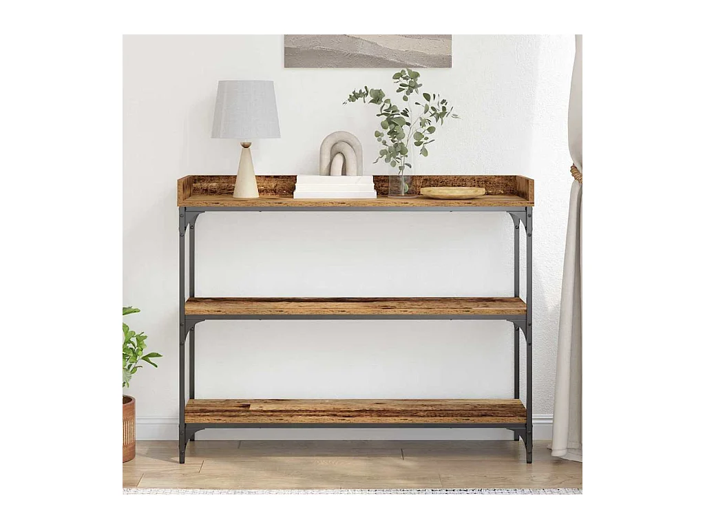 Table Console avec étagère Bois ancien 100 x 30 x 80 cm