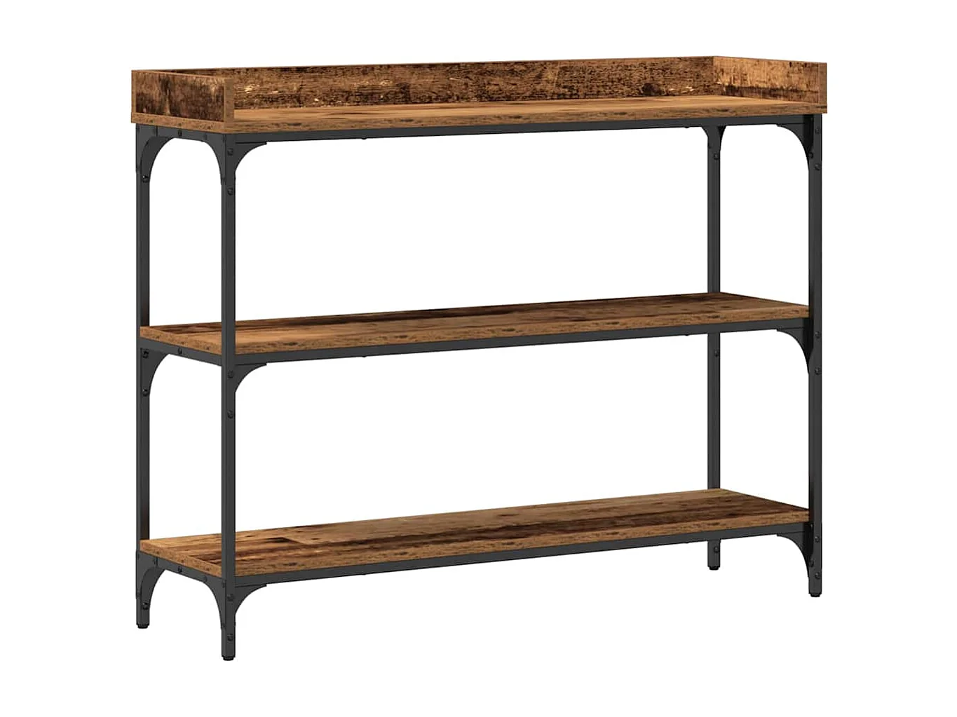 Table Console avec étagère Bois ancien 100 x 30 x 80 cm