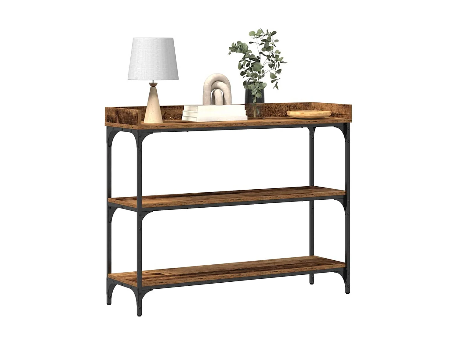 Table Console avec étagère Bois ancien 100 x 30 x 80 cm