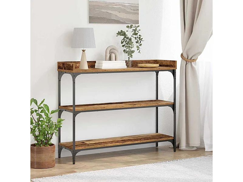 Table Console avec étagère Bois ancien 100 x 30 x 80 cm