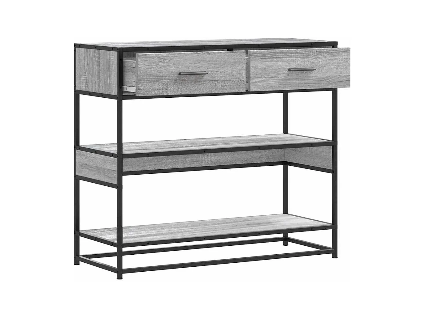 Mesa consola 90x35x80 cm derivados de madeira cinzento sonoma